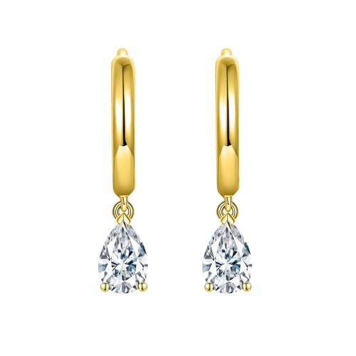 Boucles d'oreilles pendantes moissanite 1ct en argent sterling de luxe