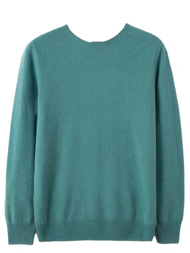 Men's Merino Wool Sweater Round Neck Pullover Top Winter Thin Solid Color Knit Sweater