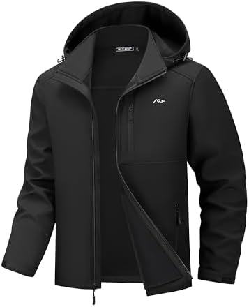WULFUL Men's Softshell Jacket Waterproof Lightweight Insulated Wi...