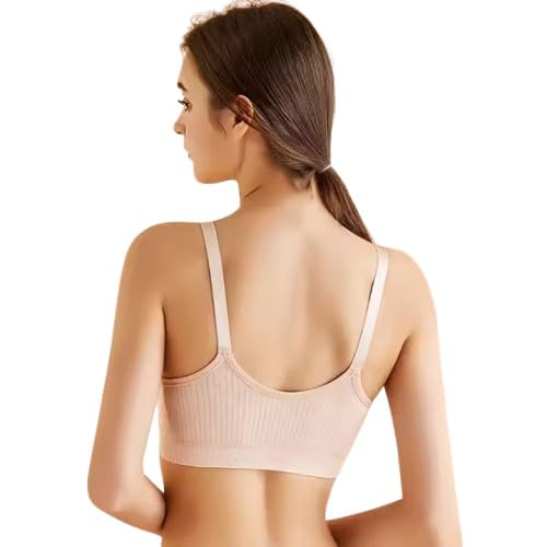 Image of Women's Maternity Nursing Bra, Front Open with Button Closure, Wirefree Padded, Seamless Inner, with Tube Bra,Pack of 1 (Free Size 30,32,34)