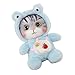 Cirdora Peluche a forma di gatto | Peluche a forma di gatto con grazioso costume e borsa – abbracciare e coccole con imbottitura morbida e soffice per gatti per ragazze