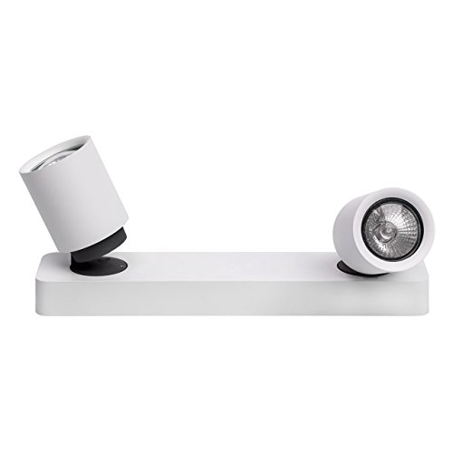 Preisvergleich Produktbild MW-Light 545020502 Moderne Wandspot Wandleuchte Spot Aluminiumlegierung Weiß Schwenkbar 2 Flammig x 50W GU10