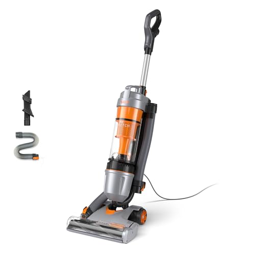 Vax Air Stretch Upright Vacuum Cleaner; Over 17m Reach; High performance, Multi-cyclonic, with No Loss of Suction; Lightweight - U85-AS-Be, Silver and Orange, 820W