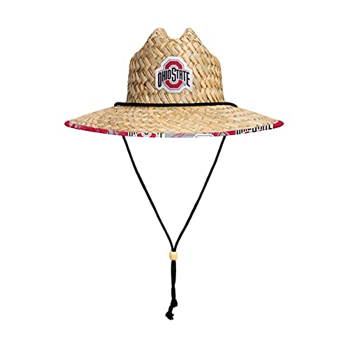Image of FOCO Men's NCAA College Team Logo Floral Straw Sun Hat