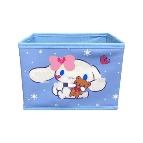 Kerr's Choice Collapsible Storage Bin Kawaii Storage Box Blue Foldable Baskets | Kawaii Office Desk Room Decoration Cute Room Decor Cover