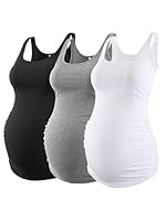 Love2Mi 3 Pack Damen Umstandstop Umstandsmode Tanktops Ärmelloses Umstands T-Shirt Schwangerschaftskleidung