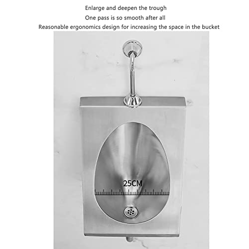 OTQEFTN 304 Stainless Steel urinals, Induction Wall-Mounted Drainage Public Toilet urinals, Square Wall-Mounted Men's urinals, Bathroom Accessories for Homes, Hotels, Schools