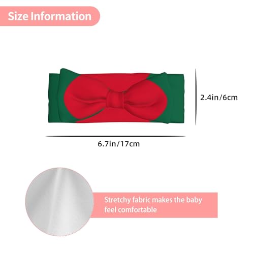 Flag of Bangladesh Baby Headbands Soft Nylon Hairbands with Stretchy Bows Girls Hair Accessories for Newborn Infant Toddler Kids3