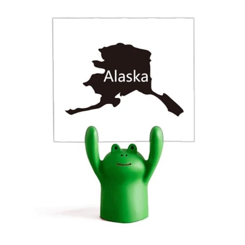 Porte-mémo grenouille et drapeau Alaska USA pour décoration de bureau