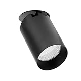 Maxxima 3 in. LED Cylinder Downlight, Recessed Ceiling Spot Light, 900 Lumens, 5 CCT Selectable 2700K/3000K/3500K/4000K/5000K, Dimmable, Black, 90 CRI, IC Rated, Canless, J-Box Included