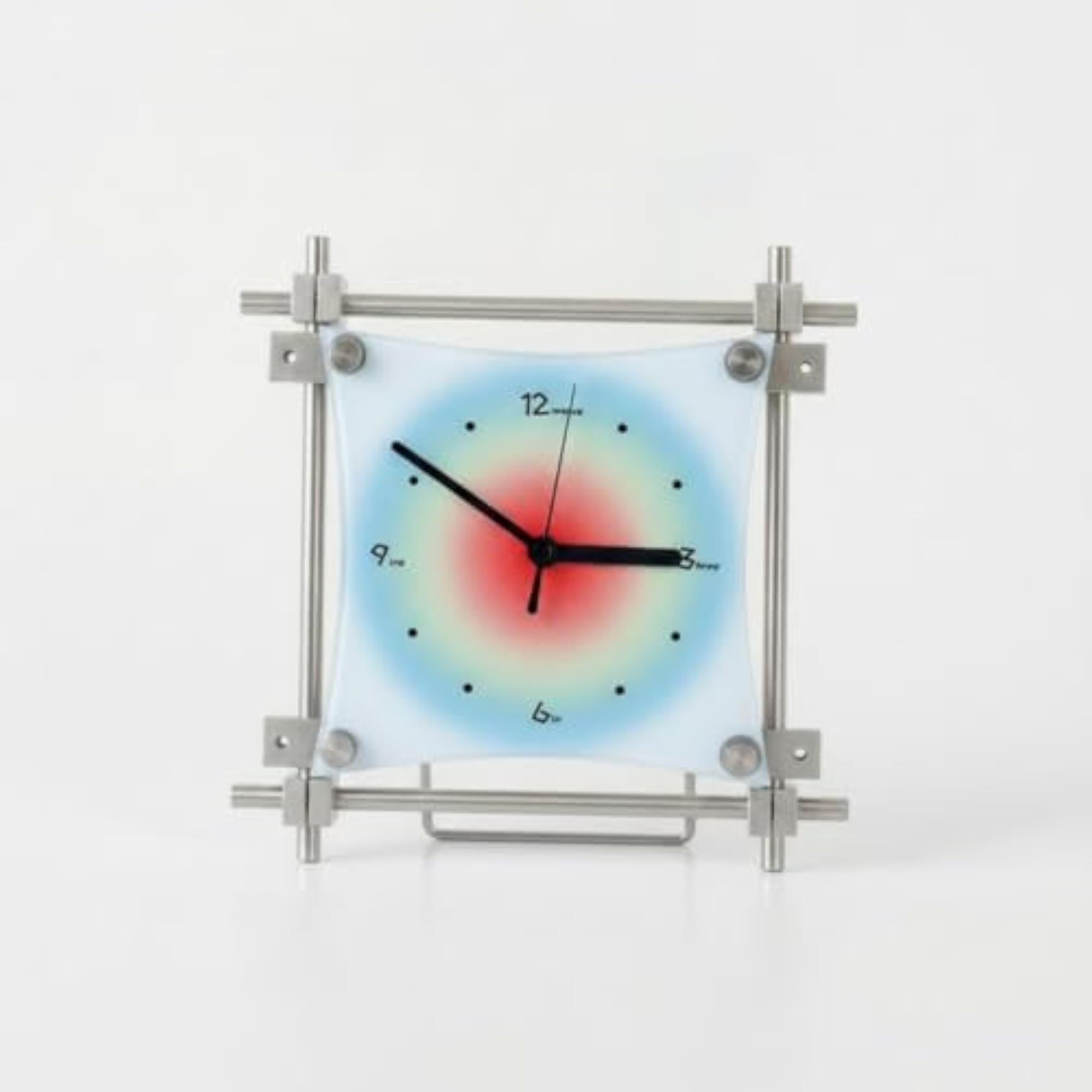 Analog Clock with Stand, Modern Square Acrylic