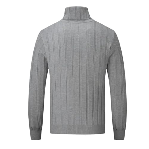 Men's Fashion Turtleneck Vintage Sweater Autumn Winter Fashion Striped Business Casual Classic Knit Pullovers4