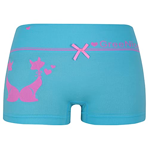 ReKoe 10er Pack Damen Hotpants Microfaser Unterwäsche Katze Panty Hipster Short, Größe:L-XL = 40/42