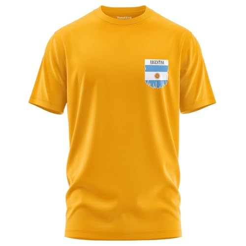 Thread and Ink Argentina Tshirt for Men, Casual Argentian Crewneck Top, Unisex Gameday Graphic Flag Shirt