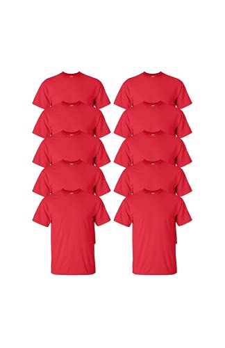T-shirt rouge hommes Gildan lot de 10 pour le sport et le quotidien