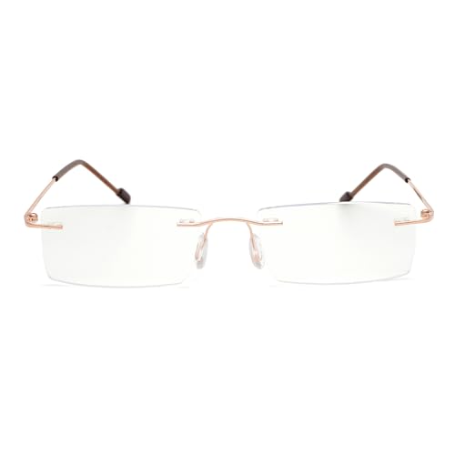 Image of Rimless Reading Glasses for Men & Women | Lightweight Frame with Scratch Resistant Single Vision Lens | Comfortable Soft Silicone nose pads | Suitable for All Face Types