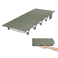 Leogreen Lettino da Campeggio Pieghevole, Ultraleggero Portatile, Brandina Pieghevole Campeggio, 192 x 70 x 17cm, Carico Massimo 150 kg, per Alpinismo Pesca Giardino Campeggio, Verde scuro