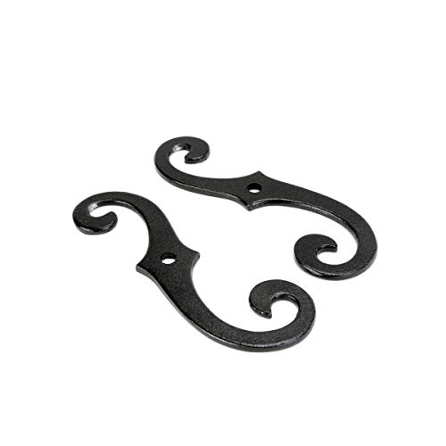 Pair Shutter Dog Black Aluminum Scroll 6 1/2 H | Renovator Supply - Thumbnail 6