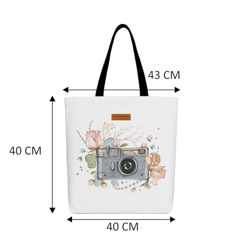 Image of The Purple Tree Eco-Friendly Canvas Tote Bag, Sustainable, Reusable Shopping, Beach, Travel or Everyday Tote, Wide Tote Bag
