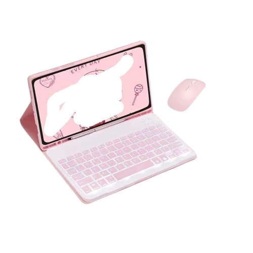 Teclado retroiluminado rosa y ratón para funda Samsung Galaxy Tab S9 de 11"