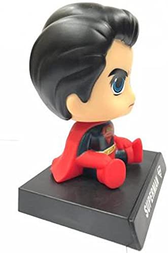AUGEN Super Hero Superman Action Figure Limited Edition Bobblehead with Mobile Holder for Car Dashboard, Office Desk & Study Table (Pack of 1)(Plastic)