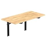 TORACK Heavy Duty Wall Mounted Folding Workbench, Space-Saving Collapsible Wall Table/Desk for Garage Workshop, Holds Up to 550 lbs(Board Size: 32 x 18 in)