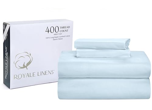 Royale Linen 400TC Cotton Queen Sheet Set (4 pcs, Sage)