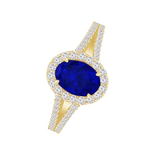 3.5 Carat Classic Split Shank Halo Oval Cut Tanzanite 14K