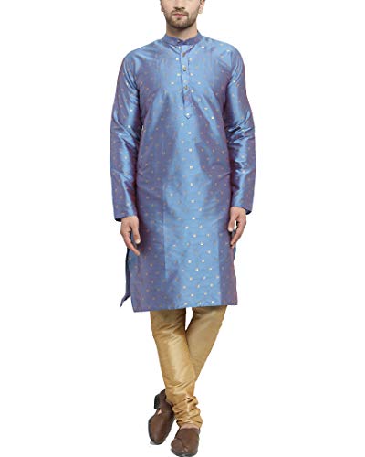 Sojanya (Since 1958 Men'S Silk Blend Kurta & Churidar Pyjama Set