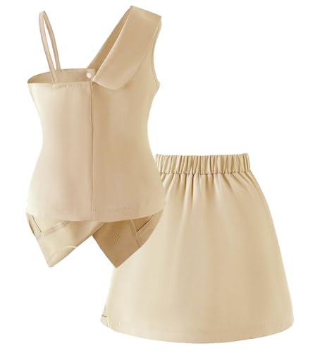 Image of Girls Pastel Green Co-Ord Set | Kids Summer Outfit | Stylish Sleeveless Top & Skirt Set for Girls | Party, Casual & Vacation Wear