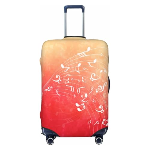 Music Red Luggage Cover for Suitcase, Suitcase Cover Protector Fit 22-24 Inch Luggage Travel Accessories, M