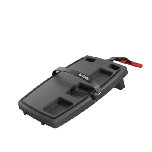 STUPID Car Tray: Ultimate Car Accessory and Original Portable Seat Leveling Tray - Includes 2 12 Elastic Cargo Straps and Quick-Release Seat Anchor - Grippy Ring and Feet - Dark Moon