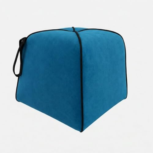 Image of CASASTYLE Signature Velure Suri Accent Pouf | Boston Fabric | 40D High-Density Foam | (Ocean Blue) | Footrest, Vanity Ottoman & Accent Seat for Home, Office, & Hotel