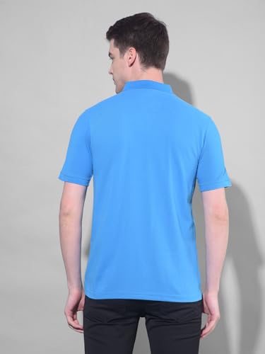 Image of Dollar Men's Pack of 1 Solid Cotton Blend Polo Neck T-Shirt