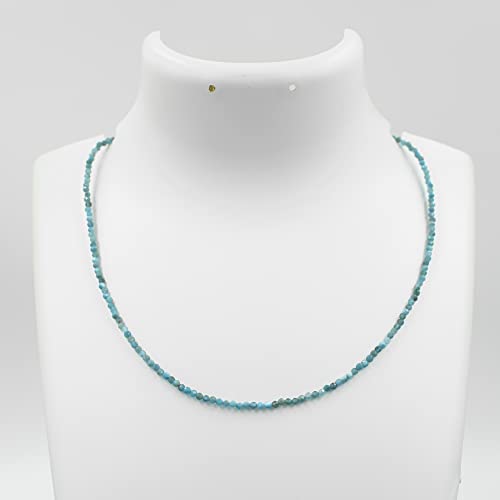 Natural Neon Apatite Gemstone Handmade Beaded Necklace, Faceted Beads Energy Stones, Birthstone, Healing Crystals Women Fashion Jewelry Gift #TOP4