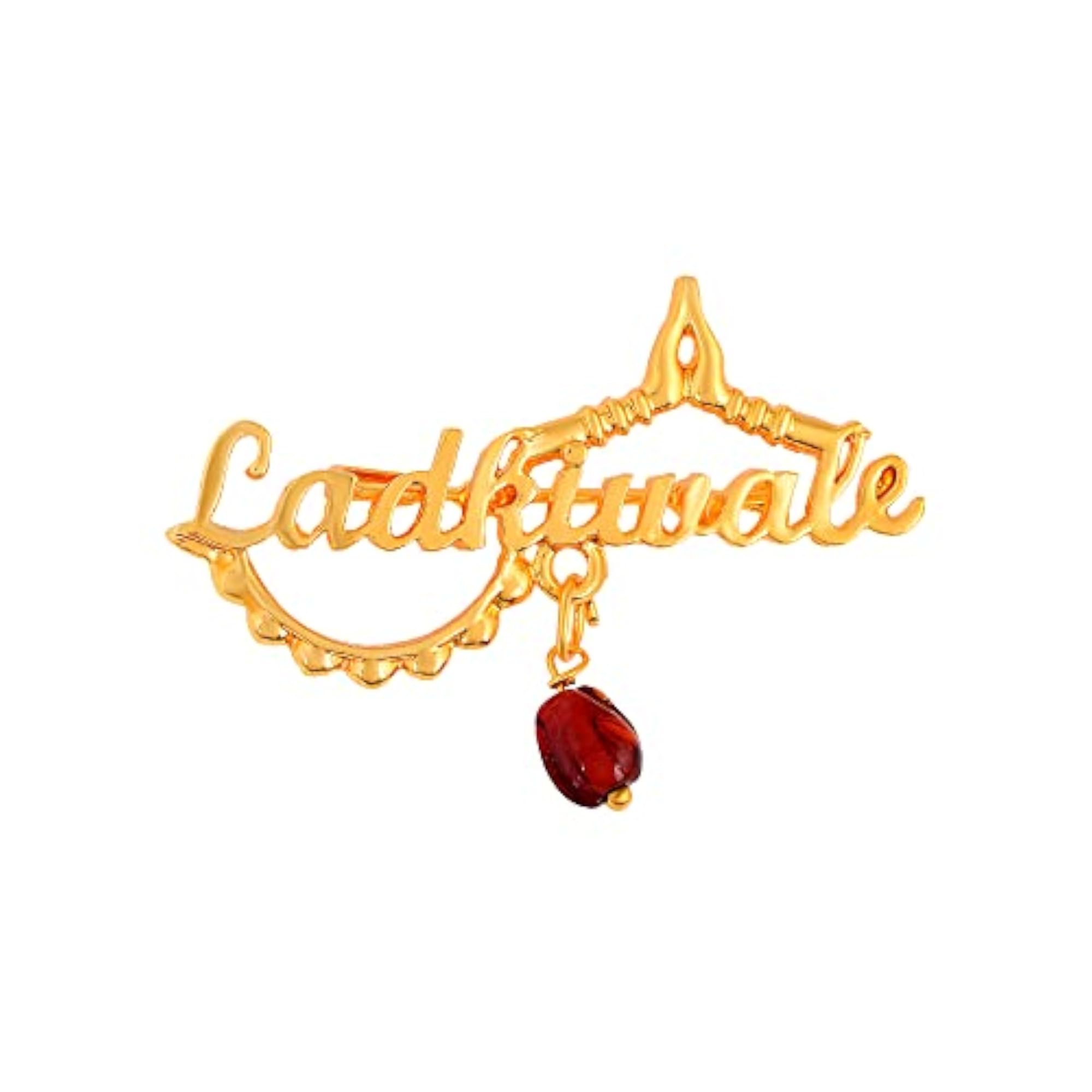 Gold Plated Brass Ladkewale Brooch for Wedding Functions