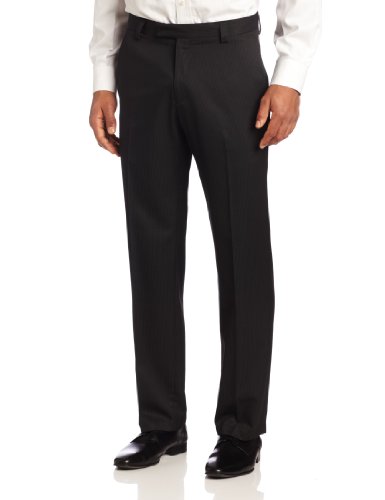 Kenneth Cole Men's Stripe Slim Fit Flat Front Dress Pant
