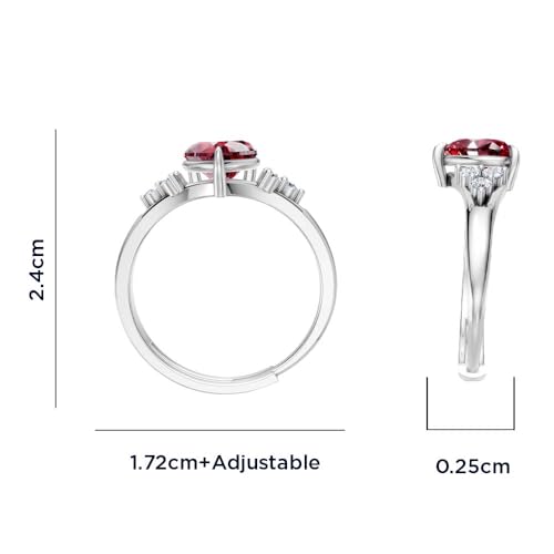 Image of Miss Highness 925 Silver Heart Promise Ring for Women | Stylish Adjustable Design | Trendy Silver Jewellery | With Authenticity Certificate | Gift for Girlfriend Wife | Office Wear Ring
