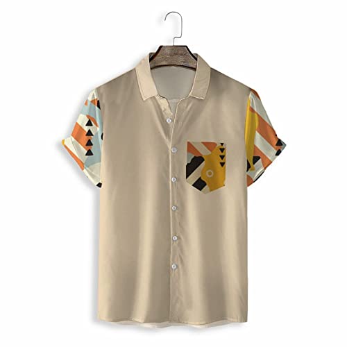 Chemise de plage séchage rapide pour homme avec imprimé tropical boutonné