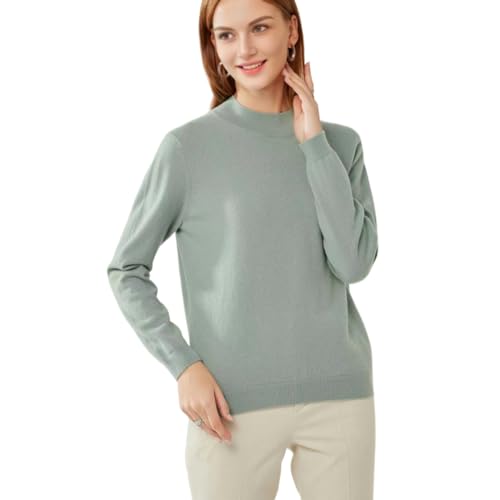 Image of 100% Pure Cashmere Sweaters for Women Mockneck Long Sleeve Warm Soft Lightweight Knit Pullover