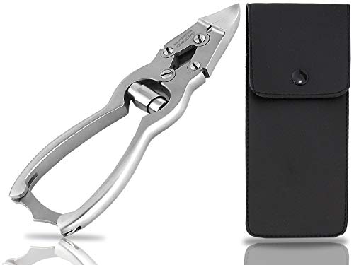 Preisvergleich Produktbild Fußpflege Nagelzange Fußnagelzange Pediküre Nagelknipser Zange mit Doppelübersetzung Maniküre Nagelschere Rostfrei Edelstahl für Mittlere bis Starke Fußnägel und Fingernägel 14 cm mit Etui