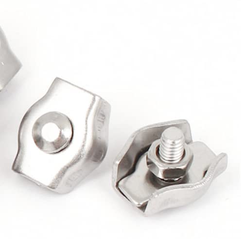 Laureola 3/32" (M3) Simplex Single Bolt Wire Rope Clip for Wire Cable- 12 pcs