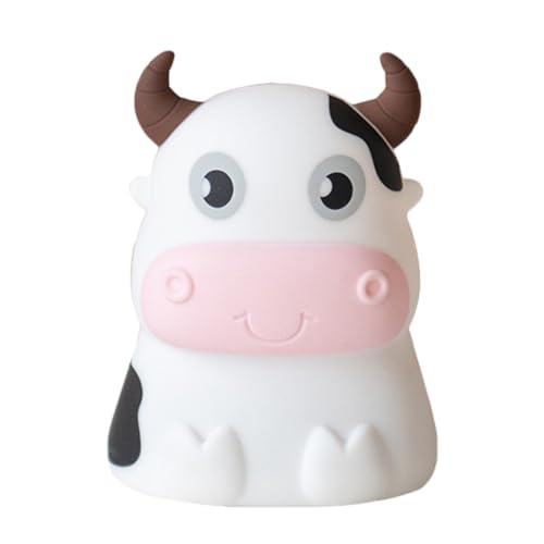 DOITOOL Baby Night Light for Kids: Cow Nursery Lamp, Pink