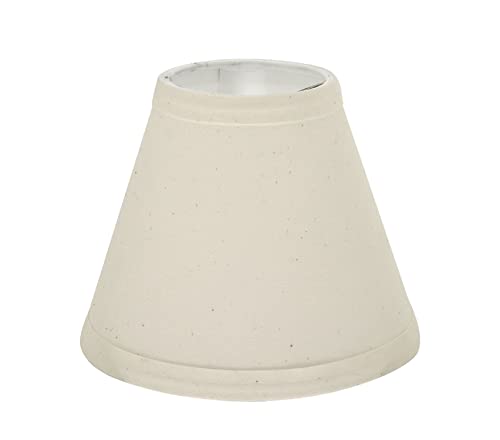 Image of Aspen Creative 32118-2A Small Hardback Empire Shape Chandelier Clip-On Lamp Shade Set (2 Pack), Transitional Design In Off White, 6 inch Bottom Width (3 inch x 6 inch x 5 inch)