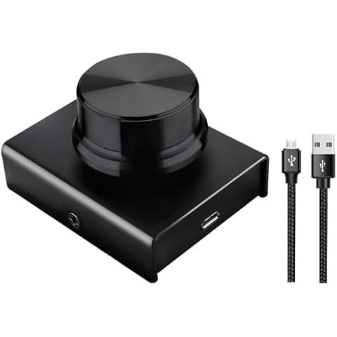 USB Volume Control Multimedia Controller Knob PC Volume Control Knob Speaker Audio Multimedia Volume Remote Control Adjuster with One Key Mute Function Support Win7/8/10/XP/Mac/Vista/Android/iOS Cover