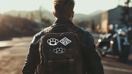 Cute-Patch Brass Knuckles Shape Embroidered Patches Iron-On Sew-on MC Biker Motorcycle Emblem