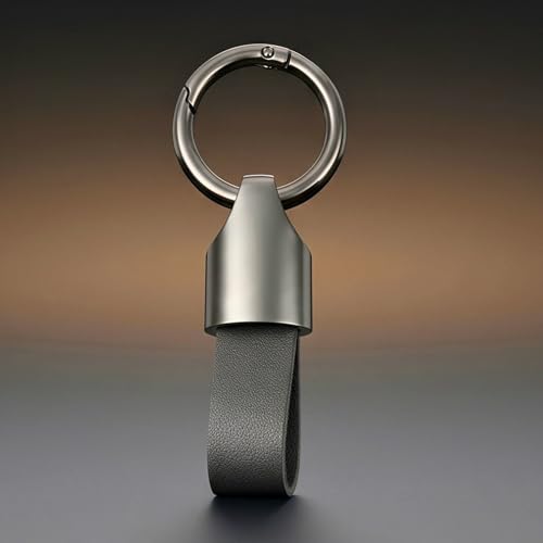 Image of THE MEN THING - Stylish Multicolor Stainless Steel Keychain for Men & Boys (AEROLOOP - Black & Gunmetal Grey)