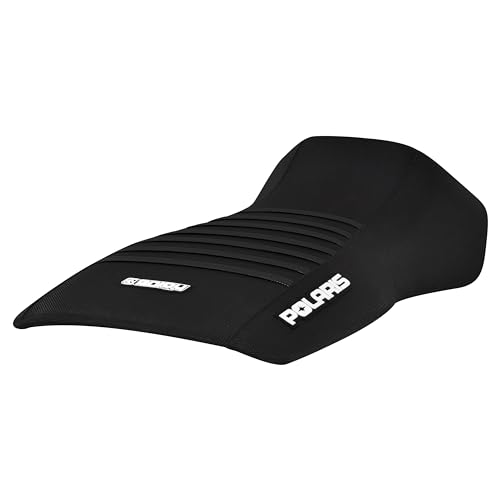 Enjoy Mfg Seat Cover - Compatible Fit for 2005-2010 Polaris Sportsman 500 600 700 800 Black/Color Rib #342 Logo (All Black/Black Ribs)