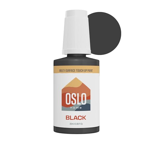 Oslo Home Touch Up Paint, Black, 20ml, Matte, w/brush in bottle, Quick drying, for Home, Kitchen...