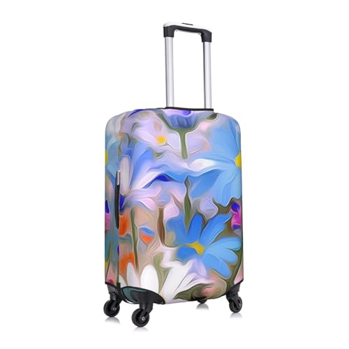 Colored Flower Print Luggage Suitcase Covers Elastic Washable Luggage Protector Luggage Covers For Suitcase3